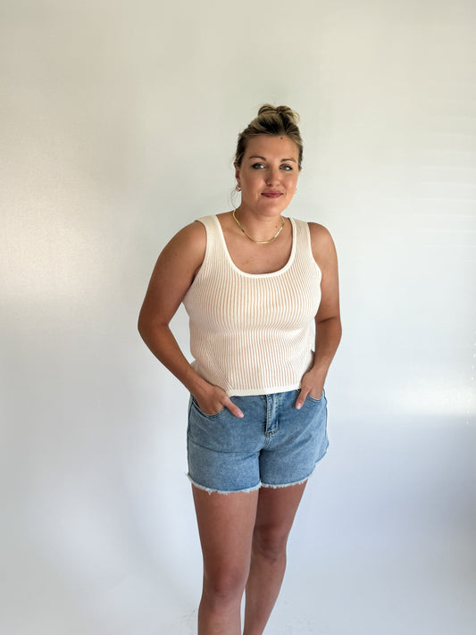 Ella Knit Tank- Oatmeal