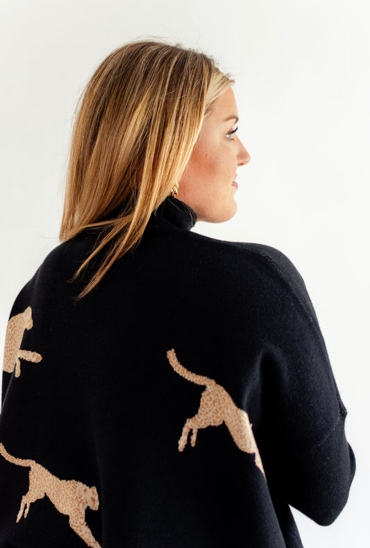 Jungle Cat Sweater- Black