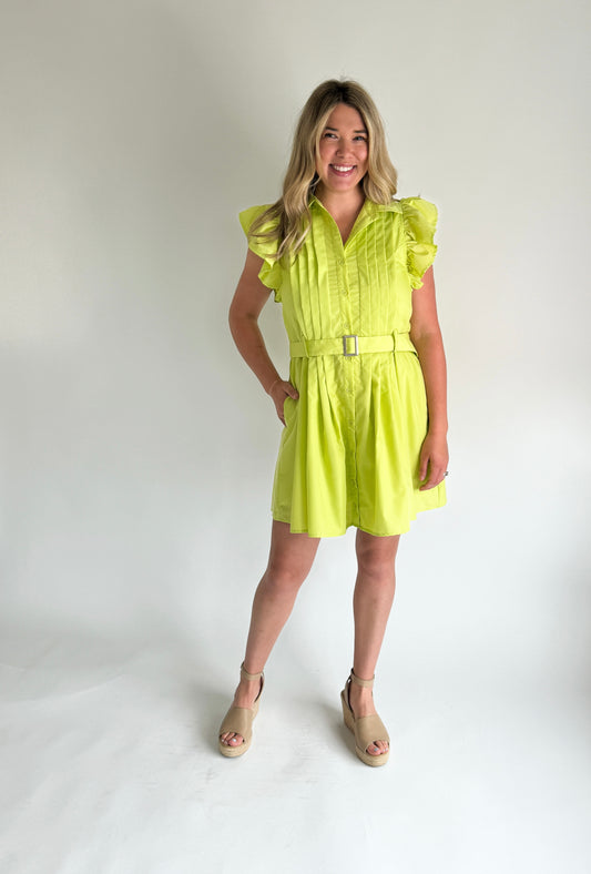 Emery Belted Mini- Lime