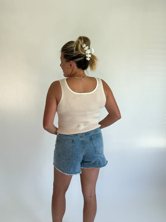 Ella Knit Tank- Oatmeal
