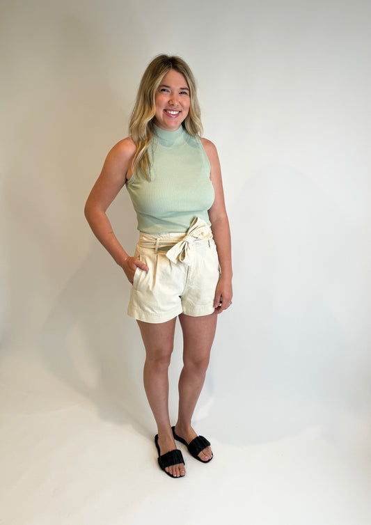 Vera Sleeveless Mock- Sage