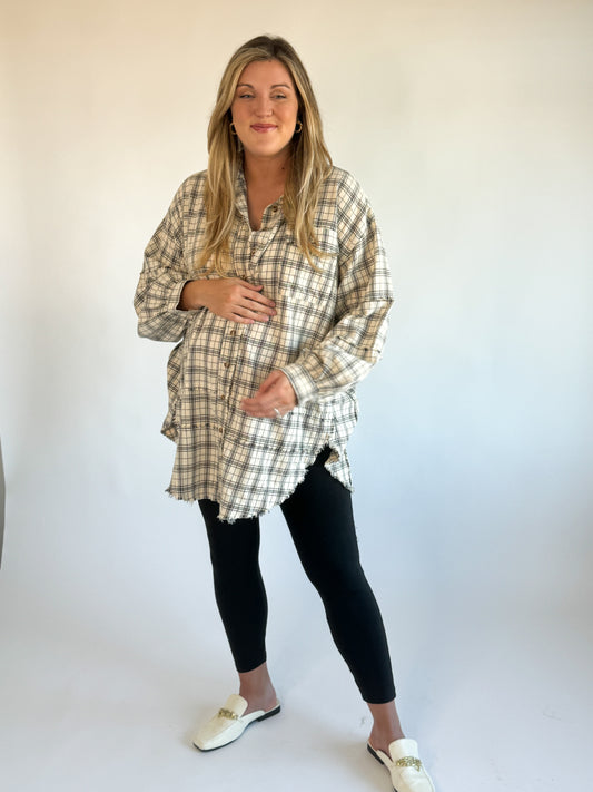 Dakota Plaid Tunic- Natural