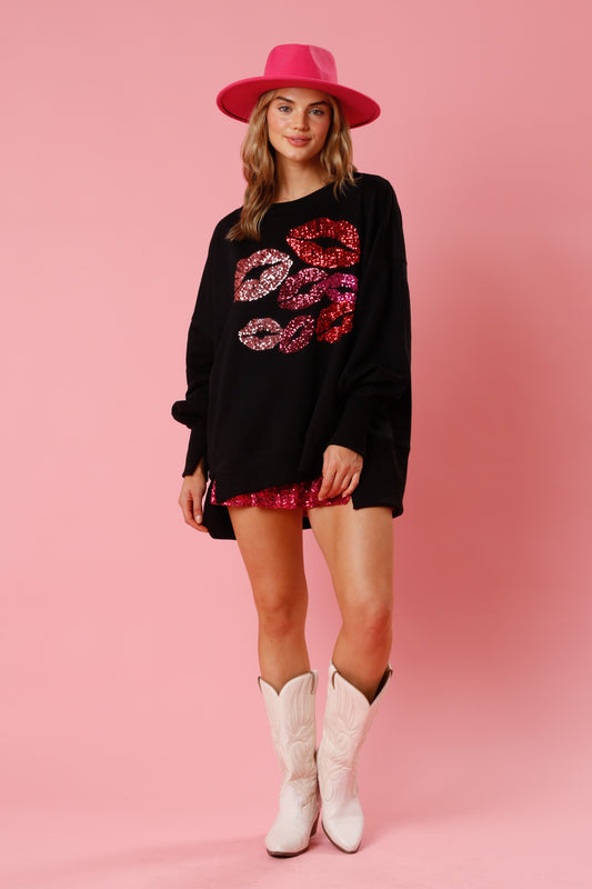 Sequin Lips Sweatshirt