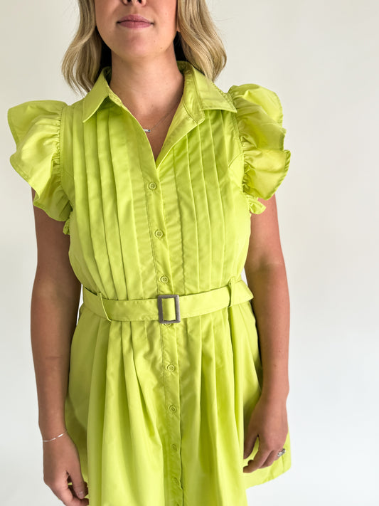 Emery Belted Mini- Lime