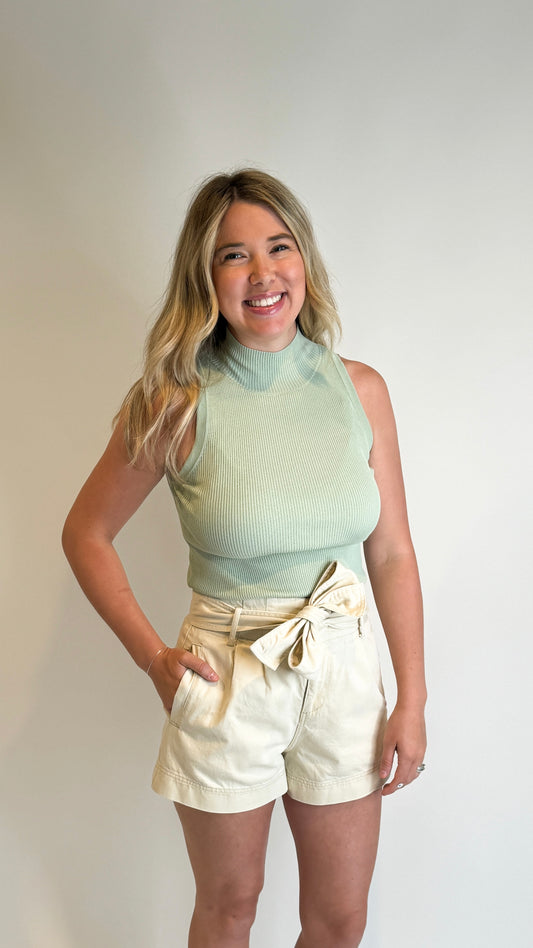 Vera Sleeveless Mock- Sage