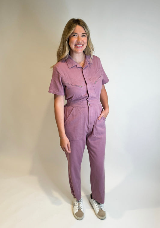 Charlie Utility Jumpsuit- Acai