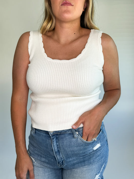 Lillian Knit Tank- Ivory