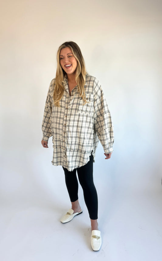 Dakota Plaid Tunic- Natural
