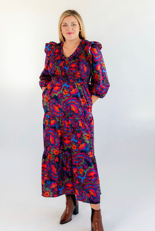 Brighton Smocked Poplin Maxi