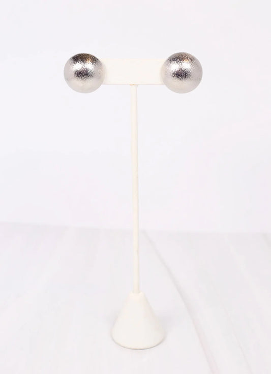 Tish Button Stud- Silver