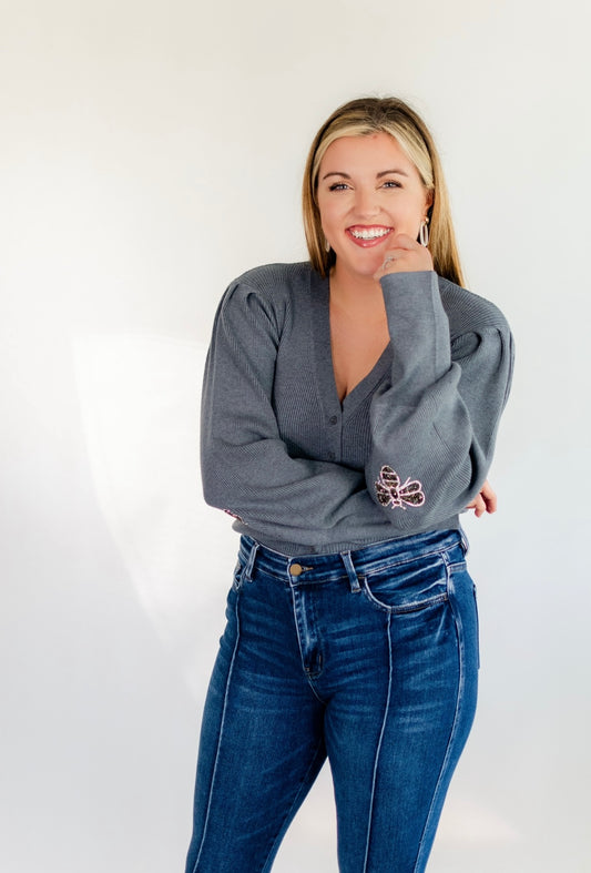 The Bees Knees Cardi- Charcoal