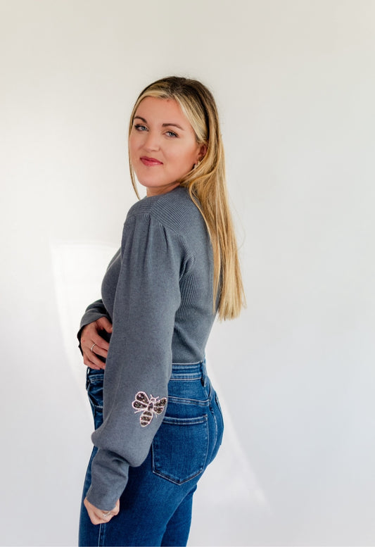 The Bees Knees Cardi- Charcoal