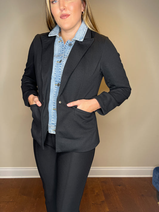 Helen Blazer- Black Med Wash